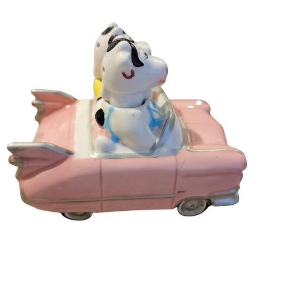 VTG Clay Art Cows in Pink Convertible Salt & Pepper Shakers Moo License Plate - Picture 4 of 12